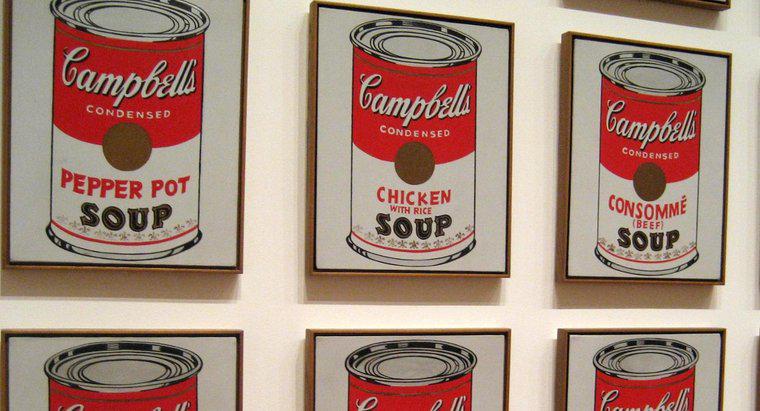 ¿Qué seis colores están en la etiqueta clásica de la sopa de Campbell?
