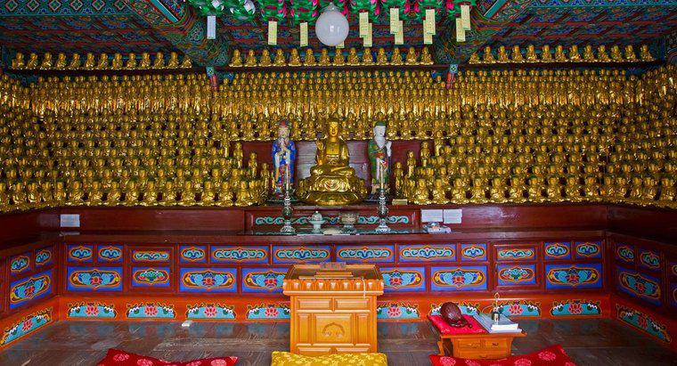¿Qué aspecto tiene dentro de un templo budista?